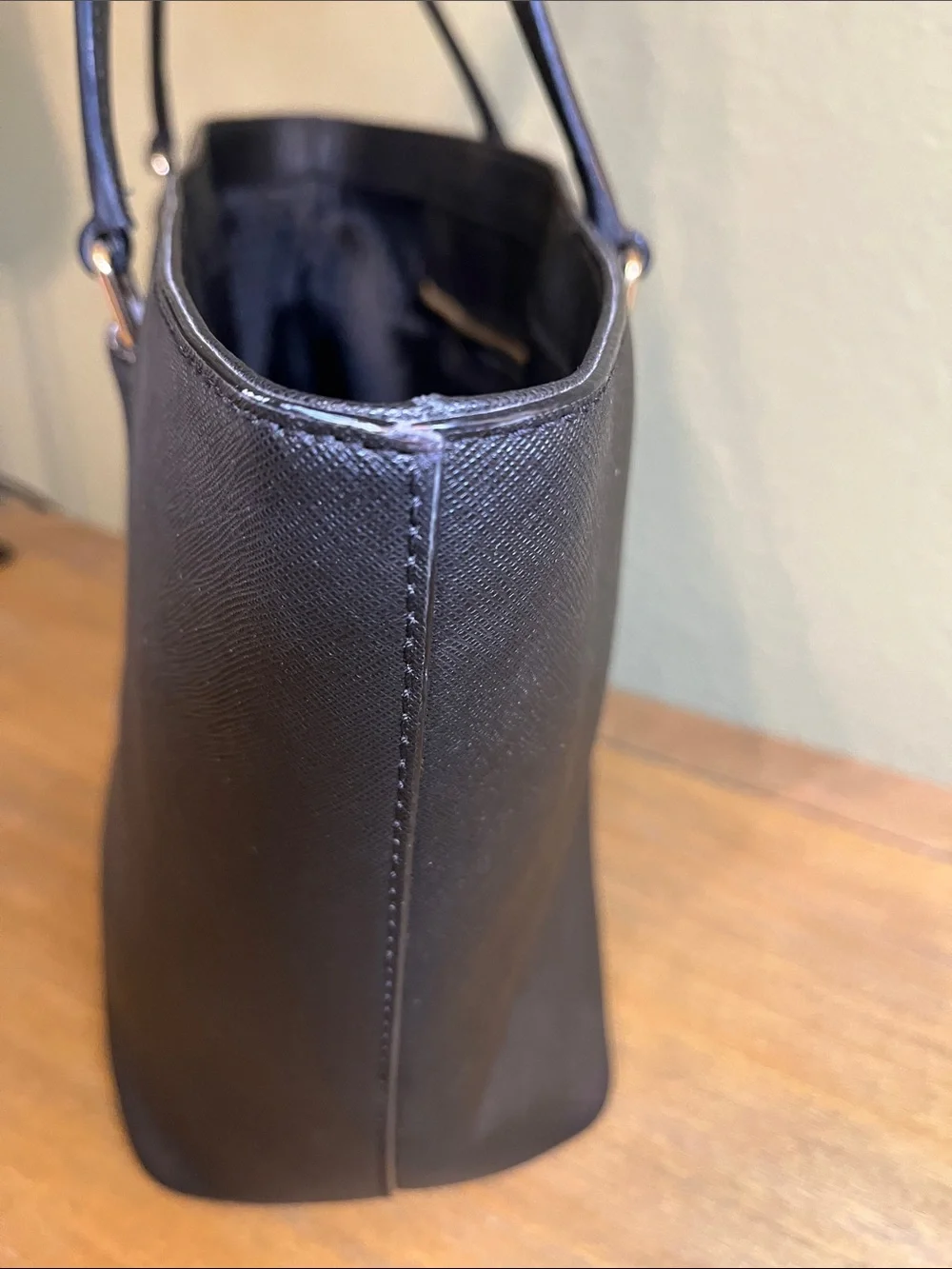 Kate Spade Black Leather Tote with Gold Hardware